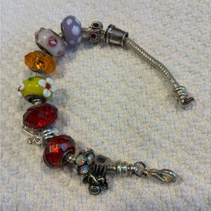 Colorful Beaded Charm Bracelet